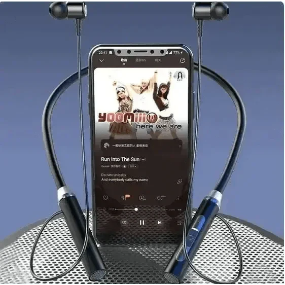 Black Magnetic Wireless Earphones J01 Portable