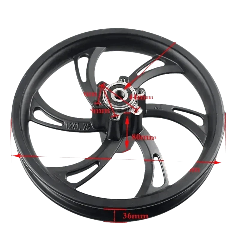 Black Motorcycle Wheel for Electric Scooters