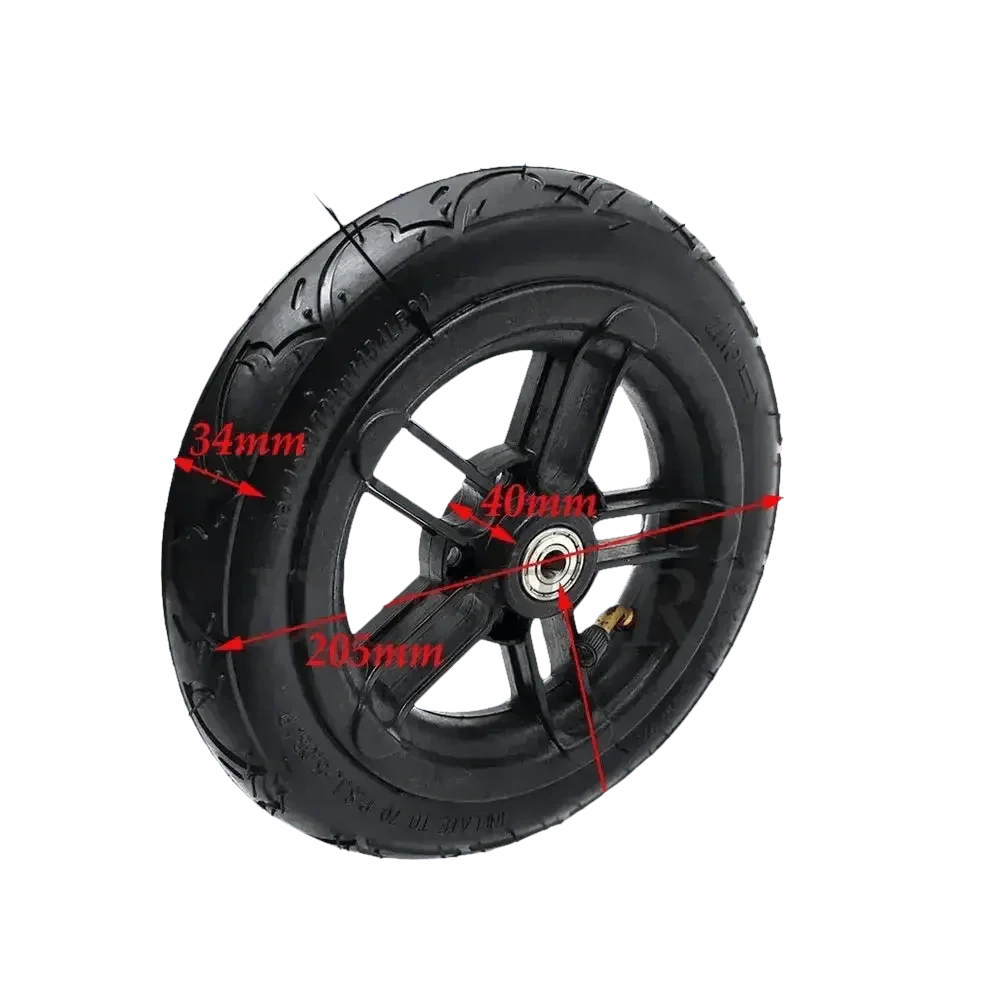 Black Wheel Pneumatic Tire for Folding Electric Scooter. Inner Outer Tire for A-bike.