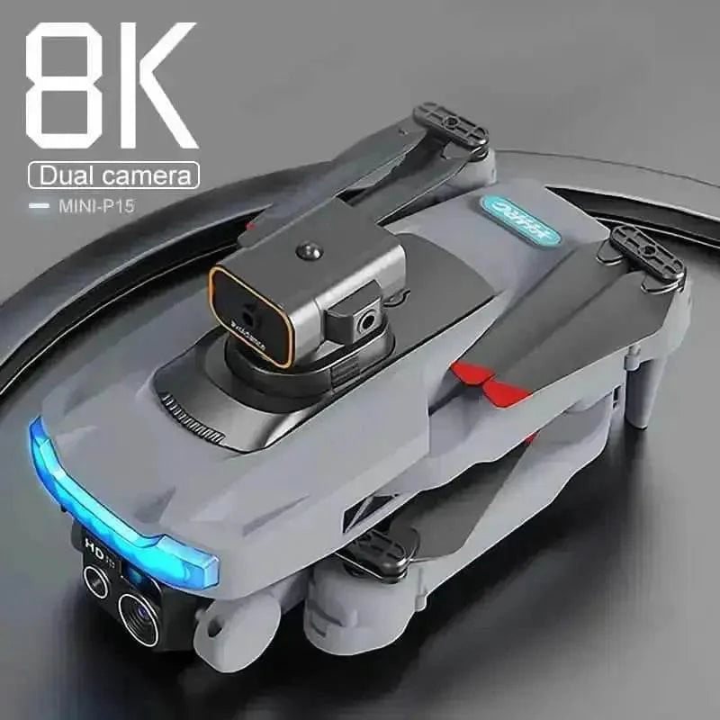 Black P15 Mini Drone Camera Obstacle Avoidance 4K Profesional
