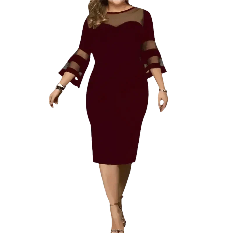 Black Mesh Plus Size Dress Elegant Fashion Collection