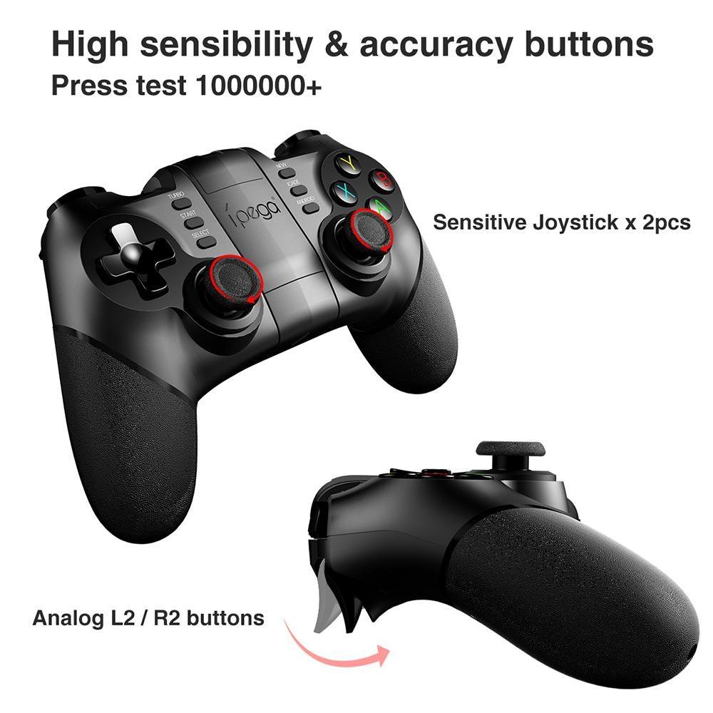 Black Solid Bluetooth Joystick Smartphone Trigger Gamepad Controller Compatible With TV PC Laptop