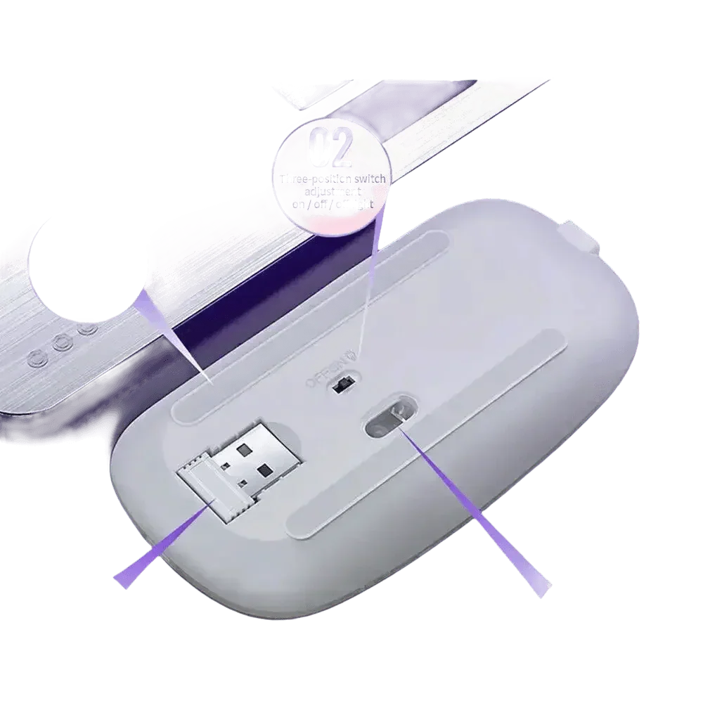 Black USB Rechargeable RGB LED Wireless Mouse