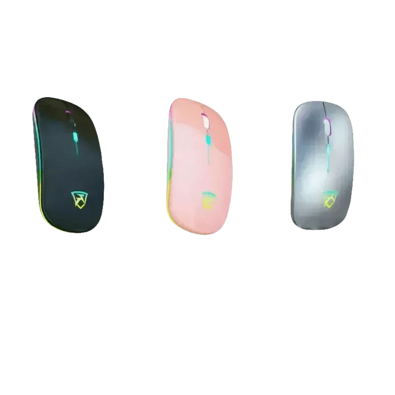Black USB Rechargeable RGB LED Wireless Mouse