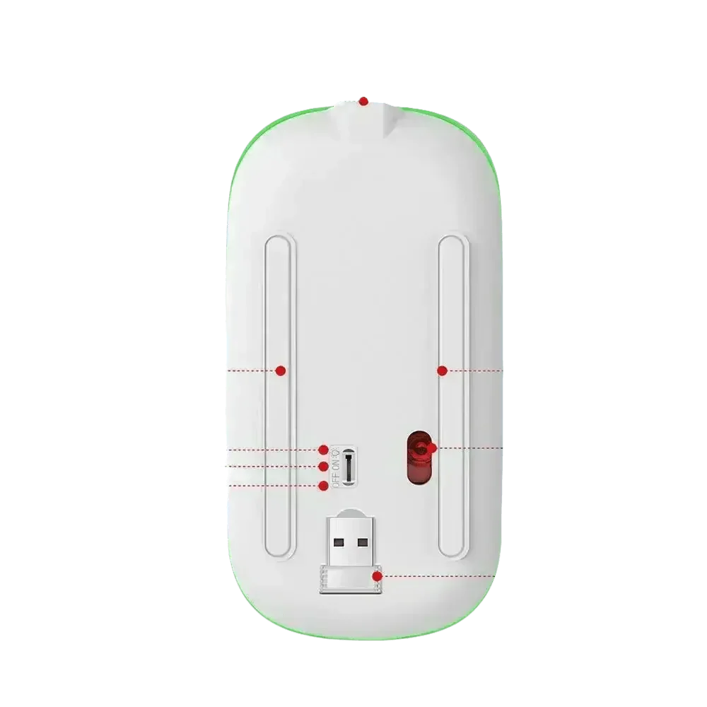 Black USB Rechargeable RGB LED Wireless Mouse