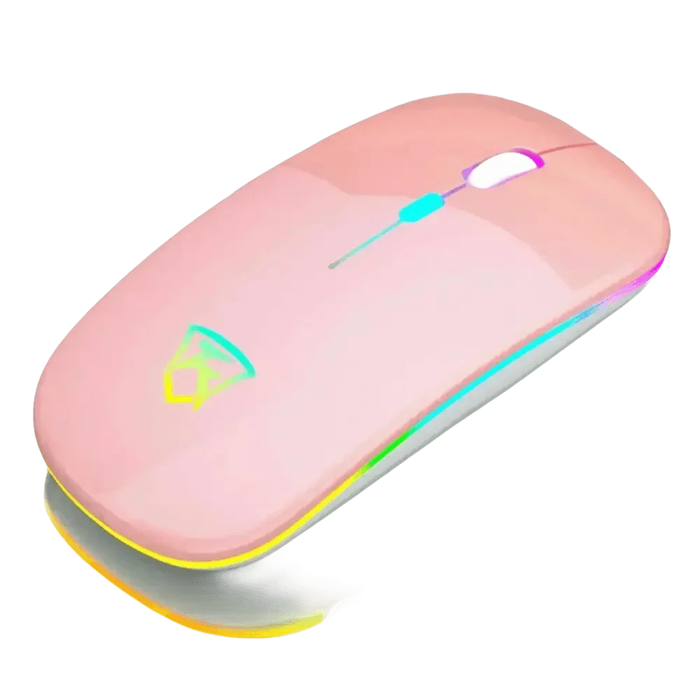 Black USB Rechargeable RGB LED Wireless Mouse