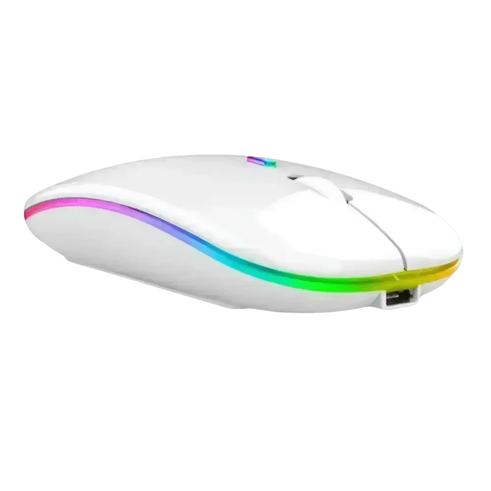Black USB Rechargeable RGB LED Wireless Mouse
