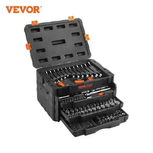 Black Vevor Mechanics Tool Chest Open Drawers