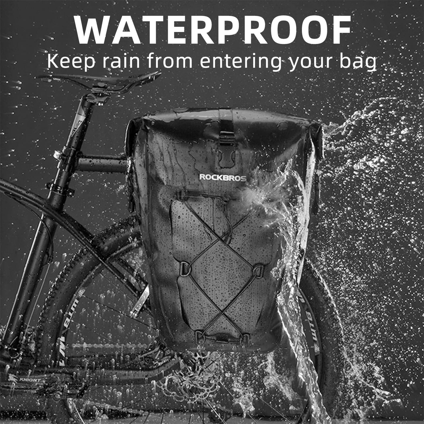 ROCKBROS Waterproof 27L Large Capacity Bike Rear Rack Bicycle Pannier Bag Waterproof