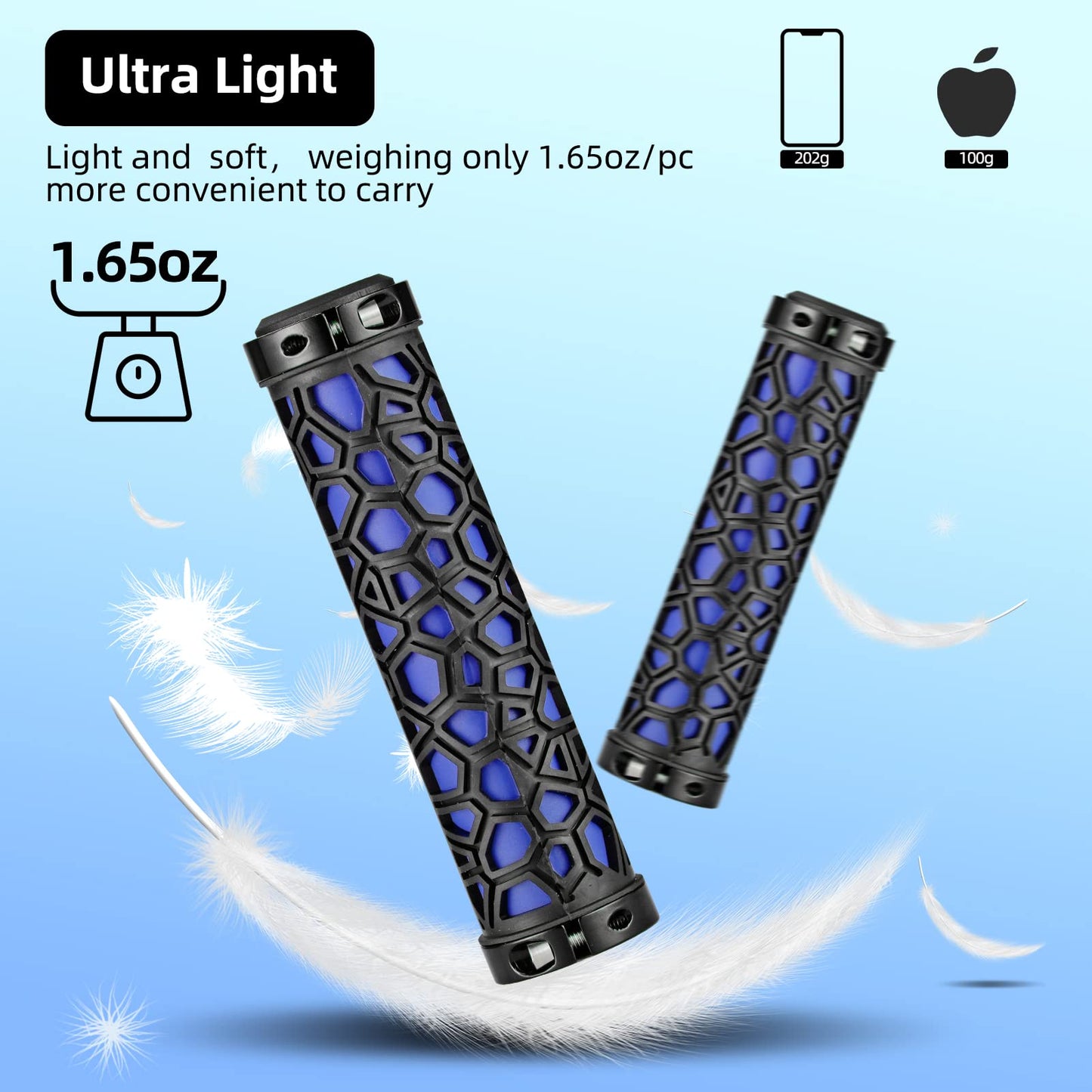 ROCKBROS Bike Handlebar Grips Double Lock-on Non-Slip Grips for MTB, BMX 22.2mm