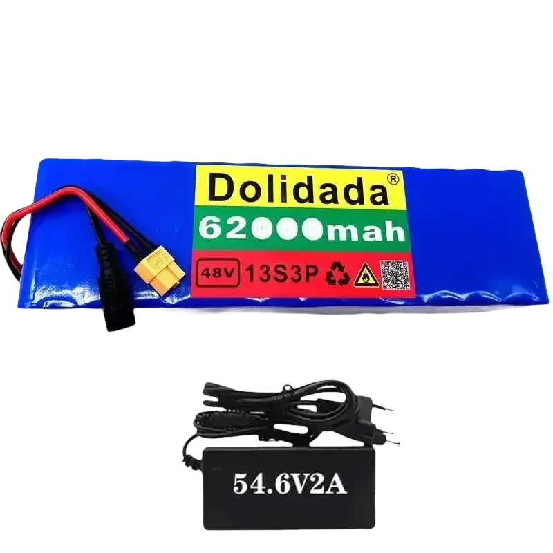 Blue 48V 62Ah Lithium Battery Pack 1000W 13S3P