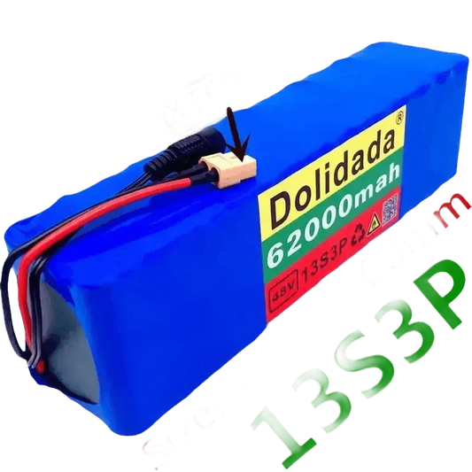 Blue 48V 62Ah Lithium Battery Pack 1000W 13S3P