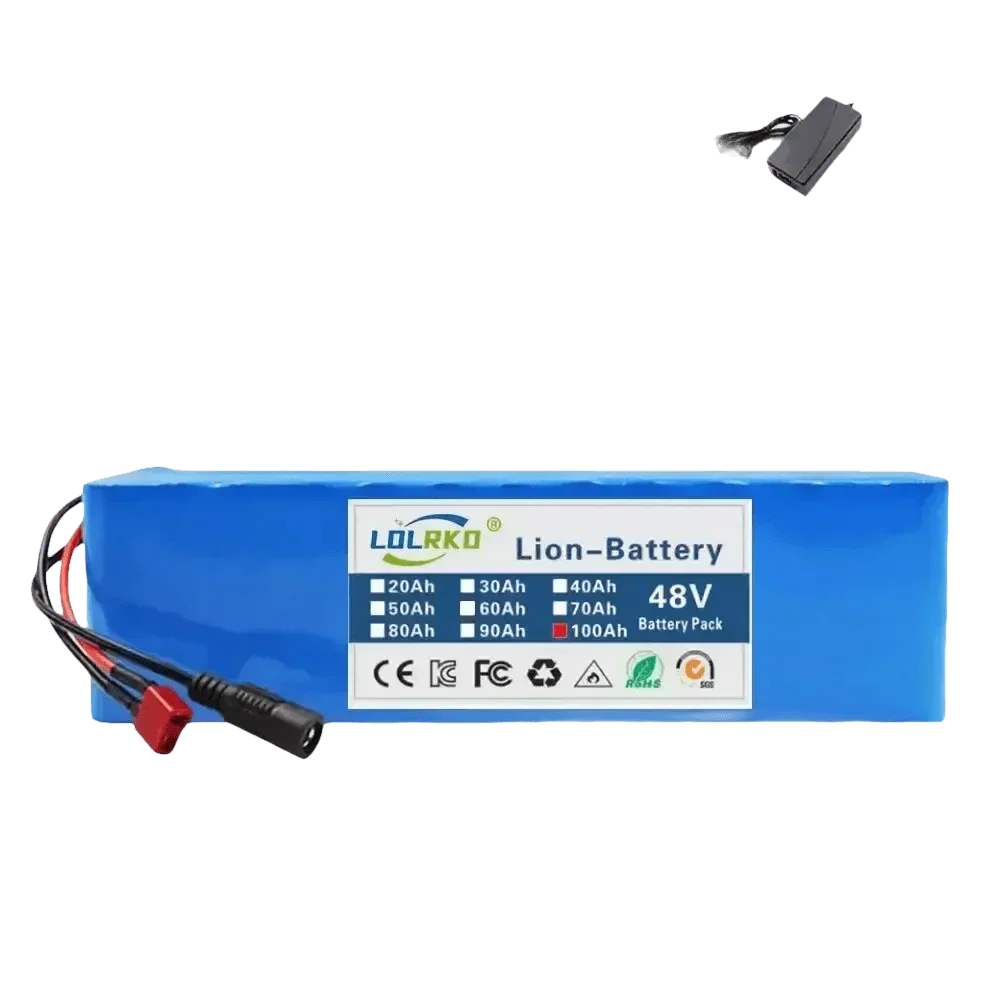 Blue 48V 90Ah Lithium-Ion Battery Pack with Charger
