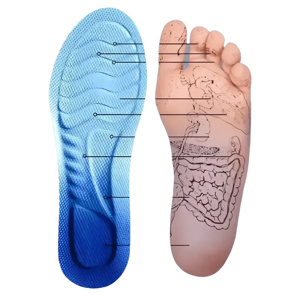 Blue and White Sports Insoles Breathable Shock Absorption, mens sports insoles