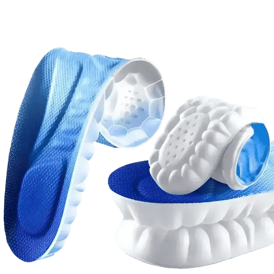 Blue and White Sports Insoles Breathable Shock Absorption, mens sports insoles