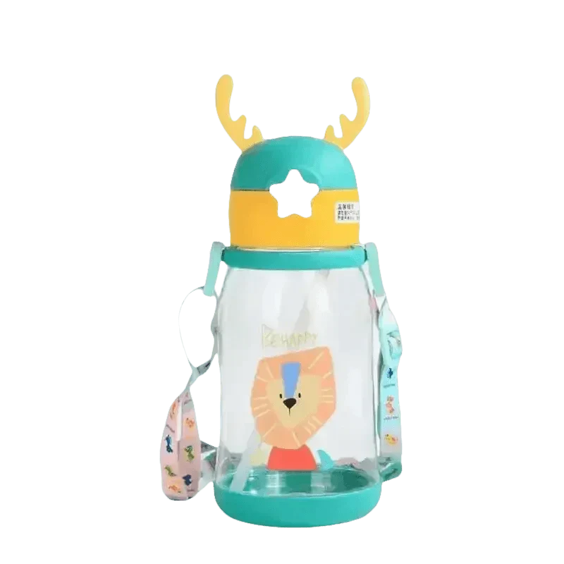 Blue Dinosaur Antler Kids Water Sippy Cup for Kids Creative Cartoon
