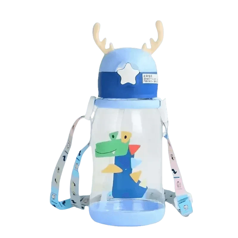 Blue Dinosaur Antler Kids Water Sippy Cup for Kids Creative Cartoon