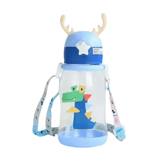 Blue Dinosaur Antler Kids Water Sippy Cup for Kids Creative Cartoon