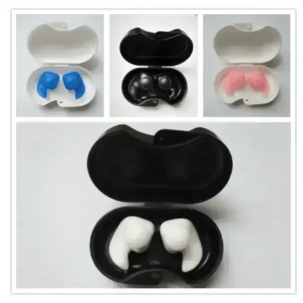 Blue Silicone Water Sports Earplugs Hypoallergenic