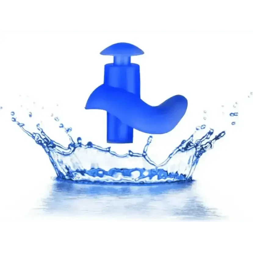 Blue Silicone Water Sports Earplugs Hypoallergenic