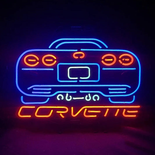 Blue Corvette Auto Car Motor Neon Signs Light