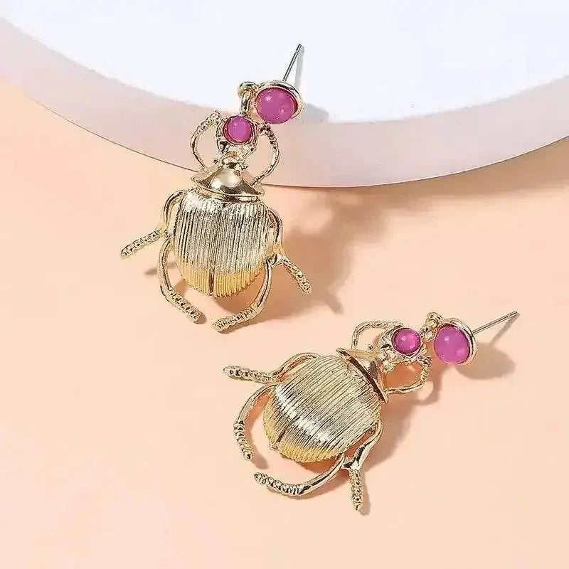 Bohemia Earrings For Women Metal Gold-Plated Beatles Personality Vintage Trend Jewelry Cute Insects Diamonds Trending Products