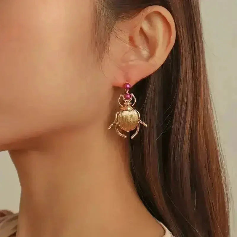 Bohemia Earrings For Women Metal Gold-Plated Beatles Personality Vintage Trend Jewelry Cute Insects Diamonds Trending Products