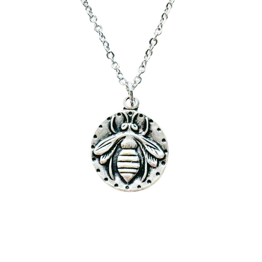 Bee coin necklace