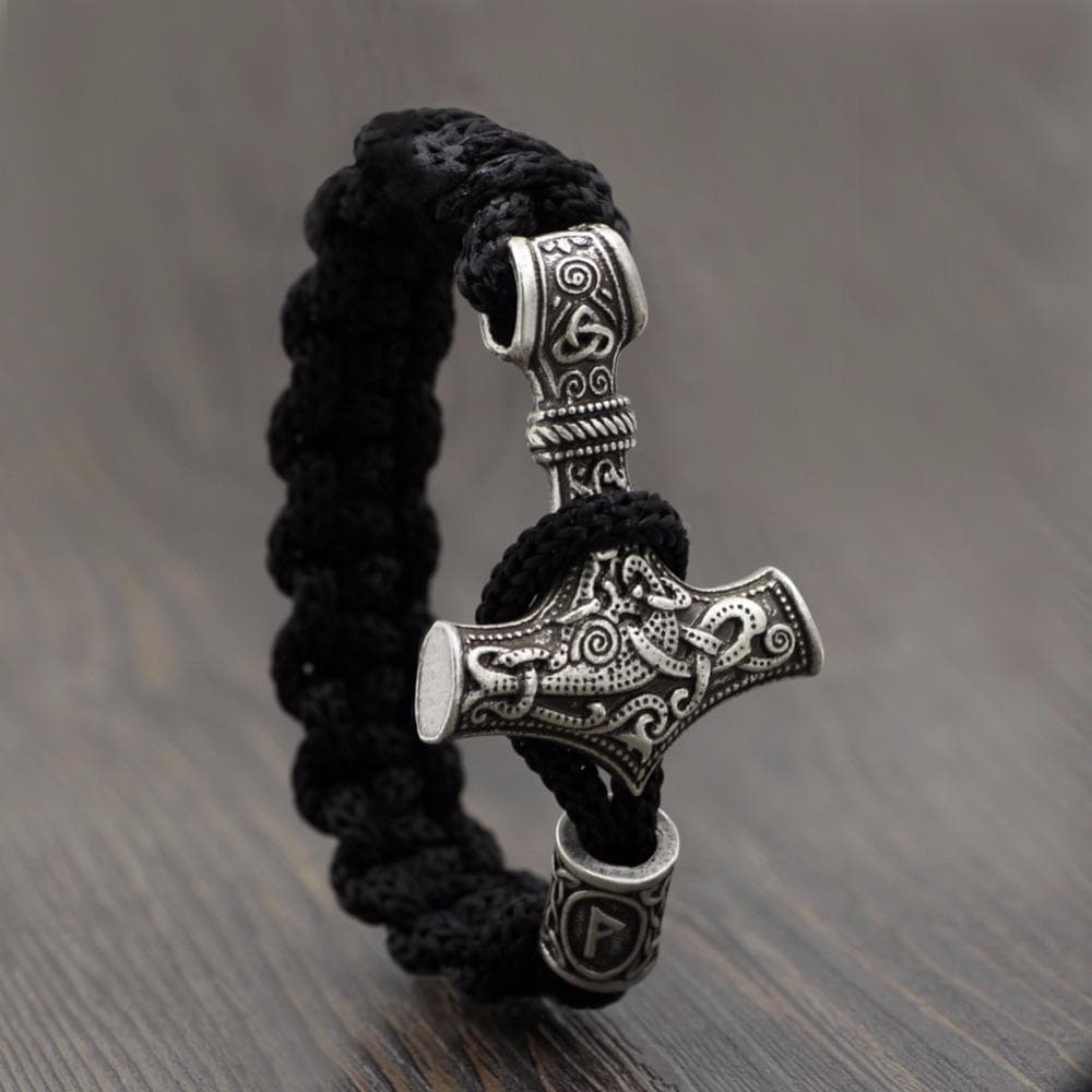 Vikings Mjolnir Paracord Rune Bracelet