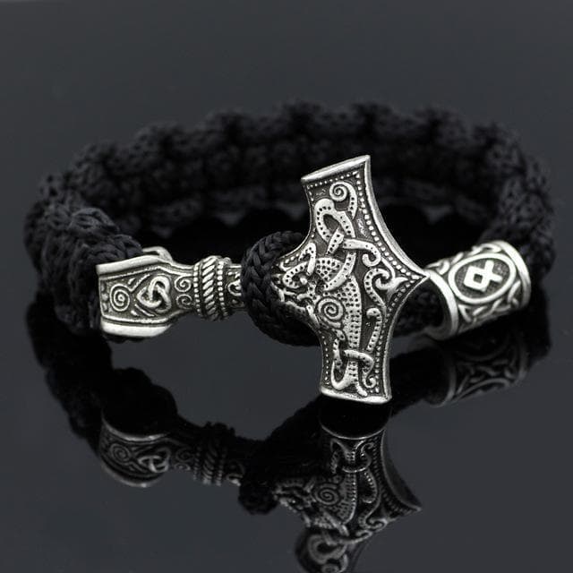 Vikings Mjolnir Paracord Rune Bracelet