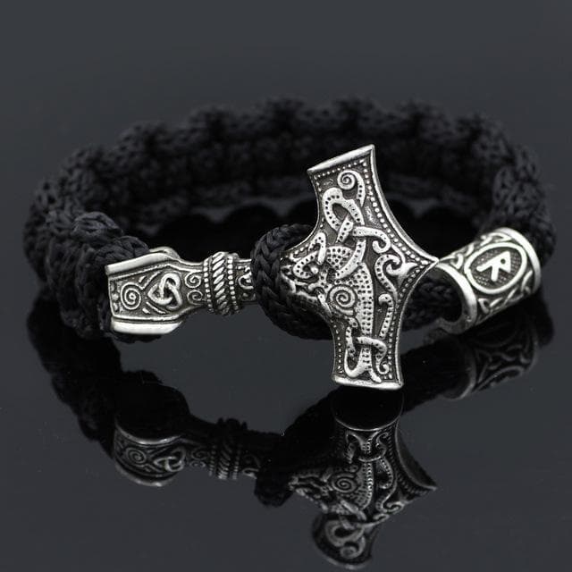 Vikings Mjolnir Paracord Rune Bracelet