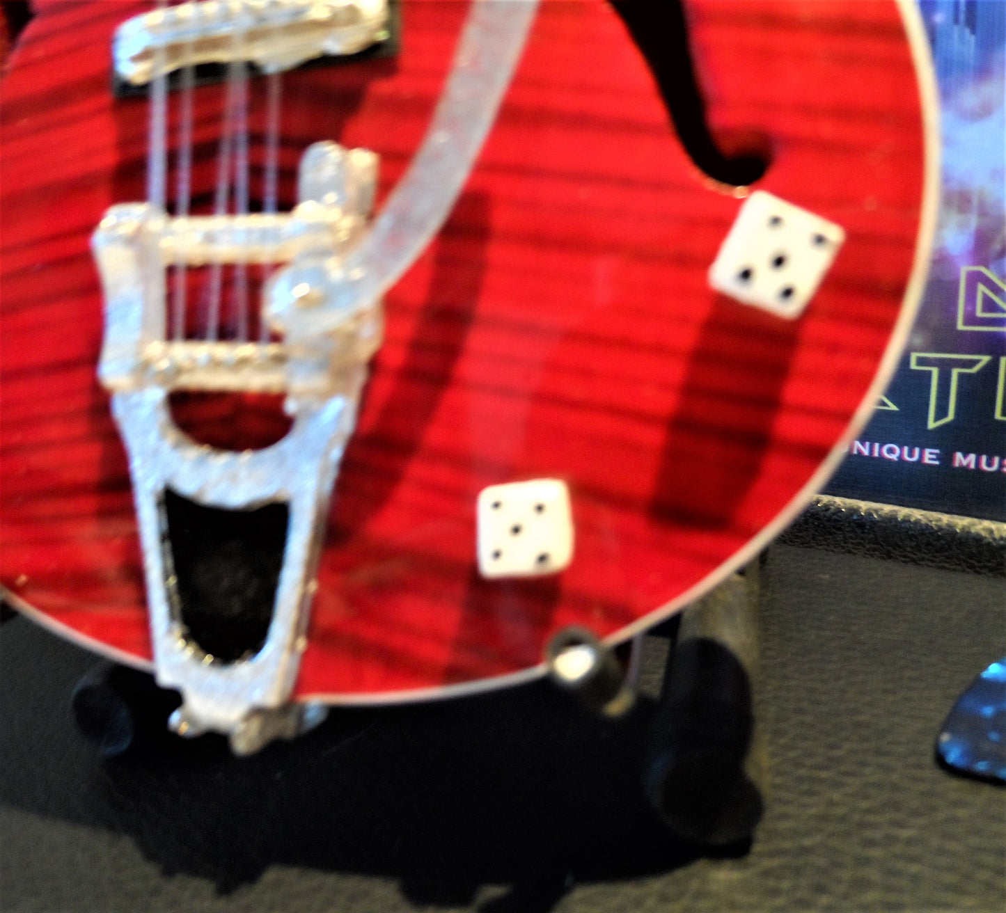 BRIAN SETZER- Dice Hollow Body Gretsch 1:4 Scale Replica Guitar ~Axe Heaven~