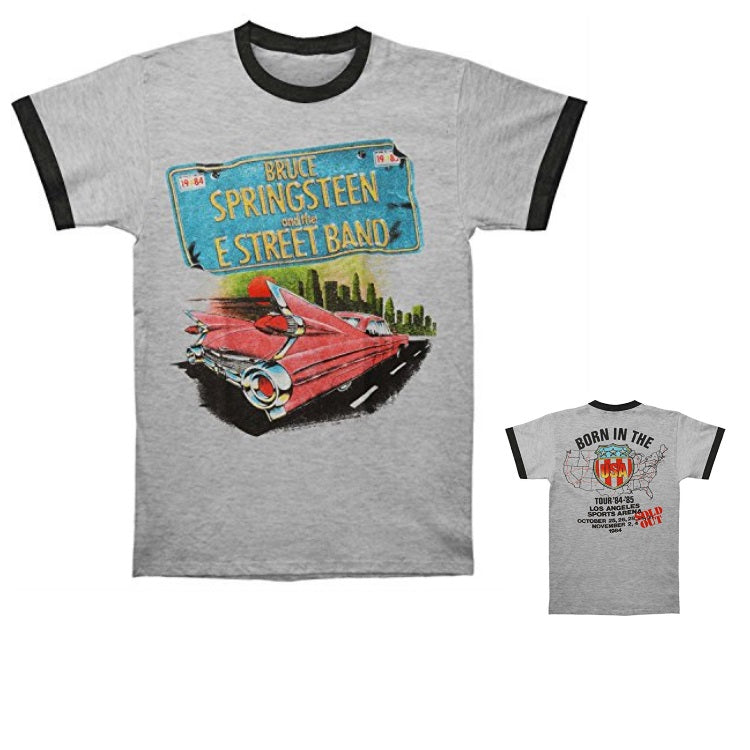 Car Bruce Springsteen and the E-Street Band Ringer Mens T-shirt Officially Licensed