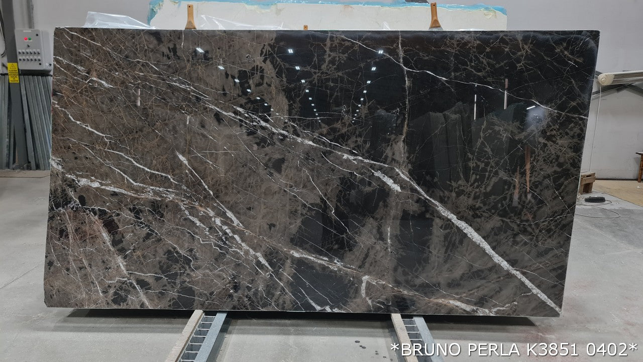 Bruno Perla Brown Bookmatching Marble Slabs Polished - Full Truckload