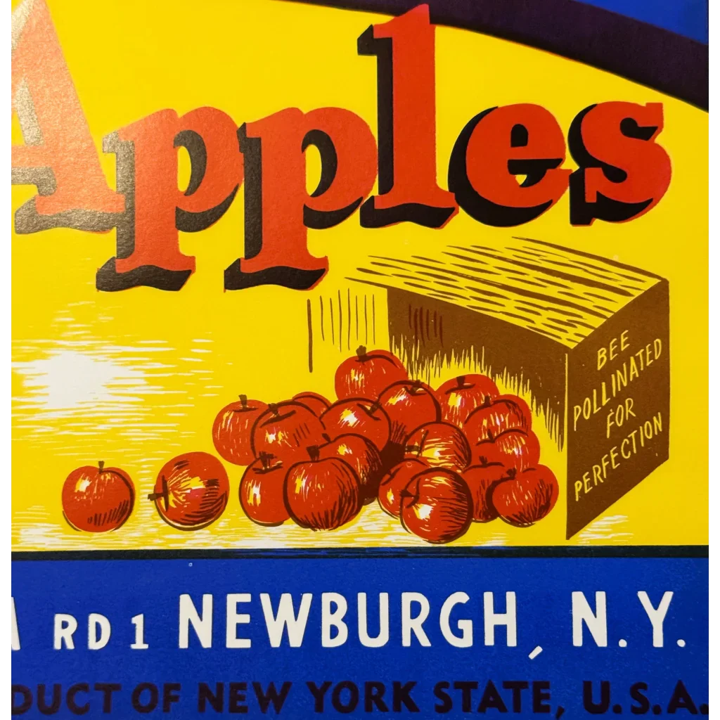 Buzzing with Nostalgia Happy Bee Vintage Apple Crate Label