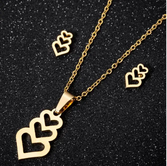 Stainless Steel Love Heart Necklaces For Women