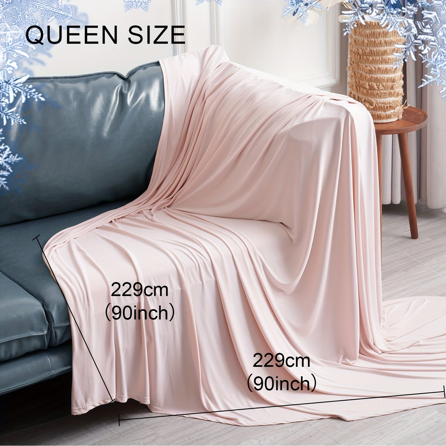 Cooling Blanket For Hot Sleepers - Soft, Breathable, Lightweight, Portable Silky Durable Single Layer Throw With Reversible Design, Ideal For Home Office Travel Car, Summer Use, Machine Washable - 1Pc