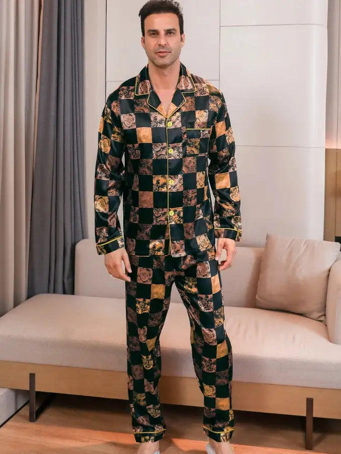 Ice Silk Men's Pajama Set