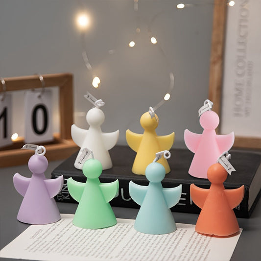 7pcs Angel Scented Candle Set - Perfect Christmas Gift, Elegant Home Decor with Ribbon Accents