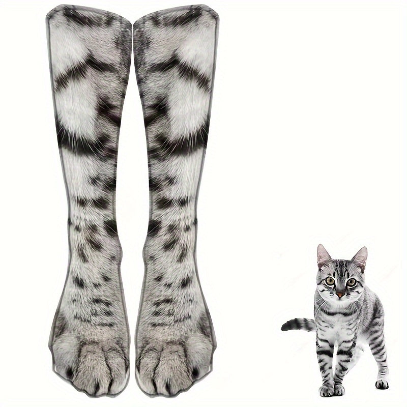 Paw-Tastic 3D Animal Print Socks – Unisex Novelty Crew Socks for Ultimate Comfort and Wild Style - Premium socks from Lizard Vigilante - Just $17.88! Shop now at Lizard Vigilante