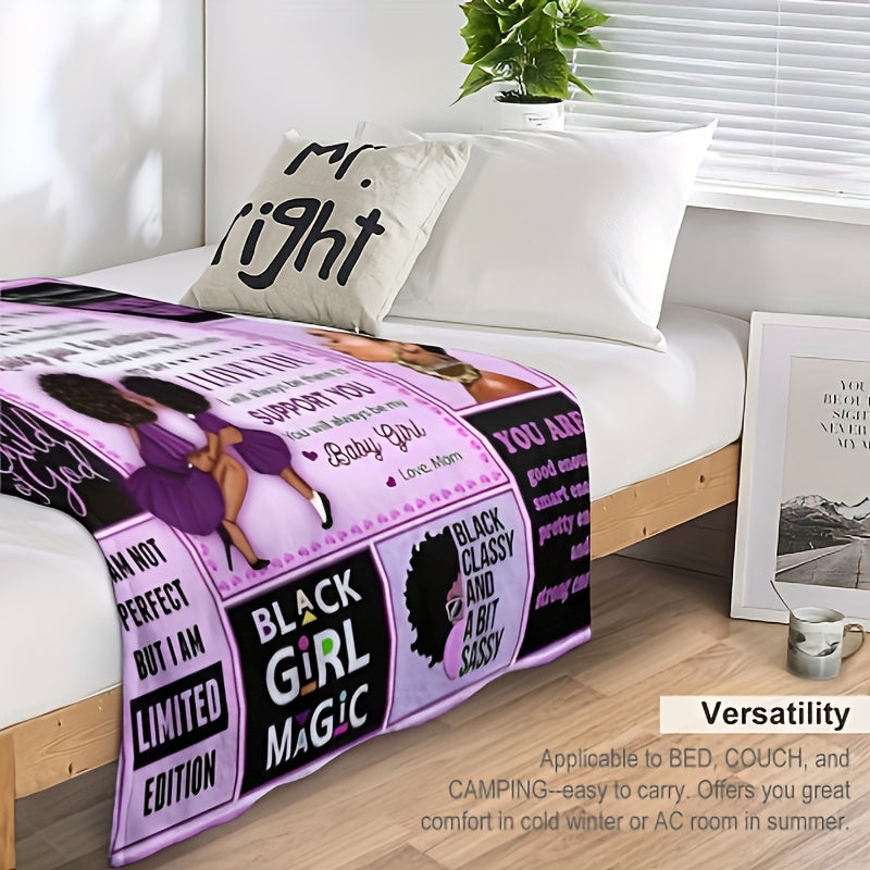 1pc To My Daughter Letter Blanket I Will Always Be There To Support You Love Mom, Women's Blanket Birthday Gift Winter Warm Blanket For Daughter