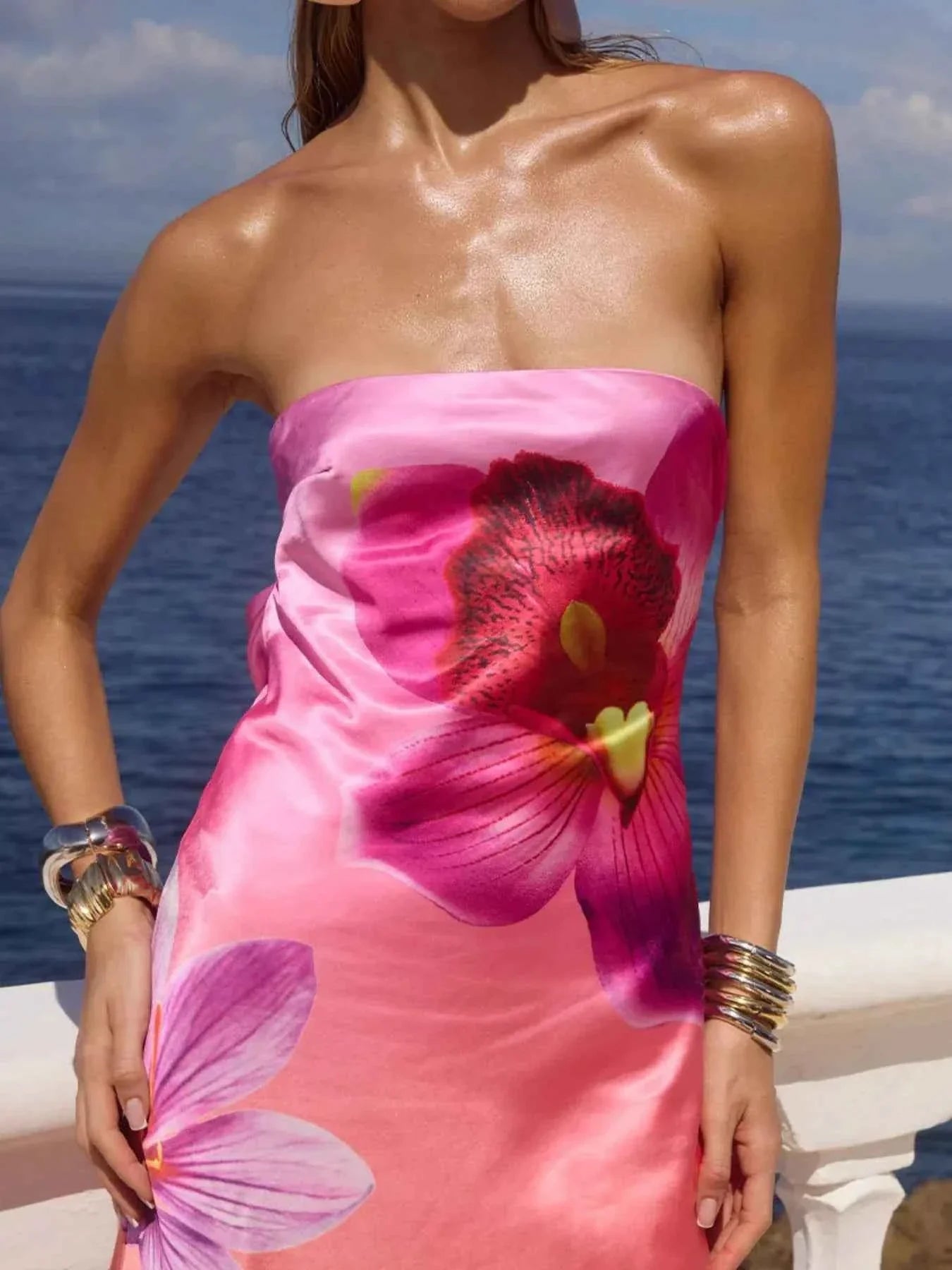 Stylish Printed : Tube Maxi Dress