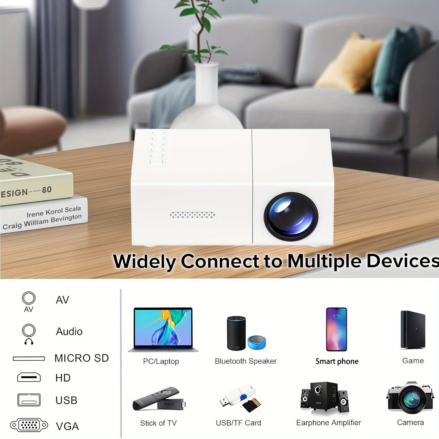 Portable Mini Projector | 1080P Full HD Home Theater Projector - Premium projector from Lizard Vigilante - Just $29.99! Shop now at Lizard Vigilante