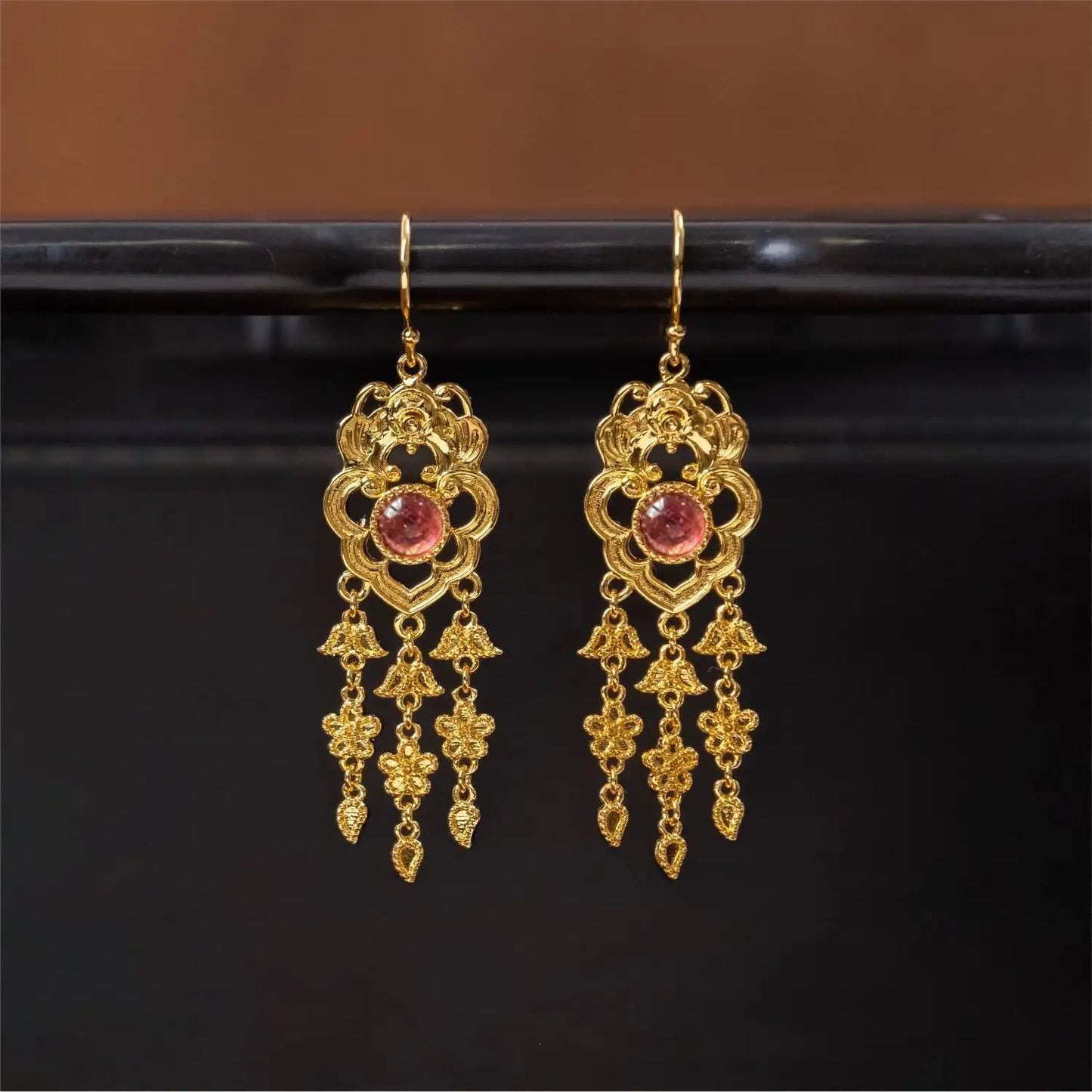 Bat Tassel Earring Girl New Chinese Blue And White Carving