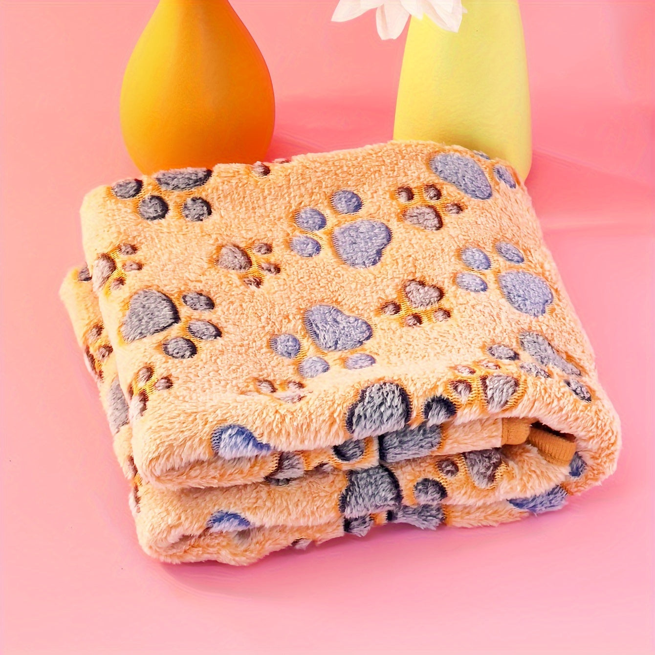 1pc Dog Paw Print Pet Blanket, Soft Velvet Dog Throw Blanket Suitable For Large Medium Small Dogs, Warm And Soft Dog Bed Cover