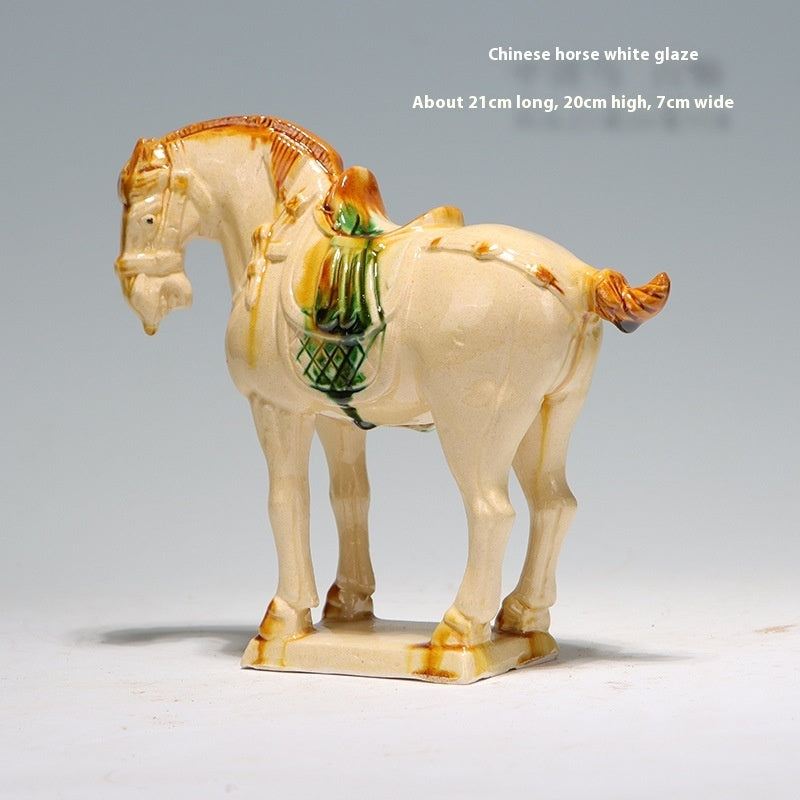 Tang Sancai New Chinese Style Ceramic Horse Study Living Room Hallway Horse Ornament