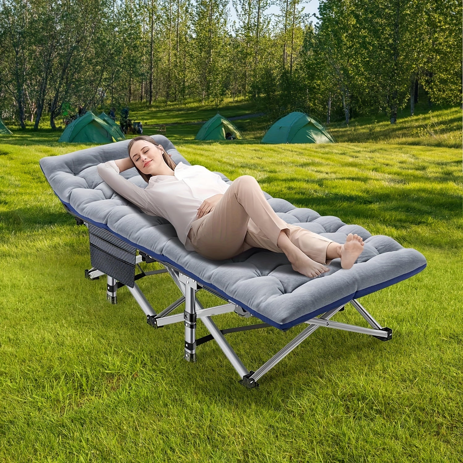 75" Heavy Duty Folding Bed Camping Cot - Portable, Collapsible Guest Bed with Carry Bag for Indoor & Outdoor Use - Premium cot from Lizard Vigilante - Just $79.99! Shop now at Lizard Vigilante