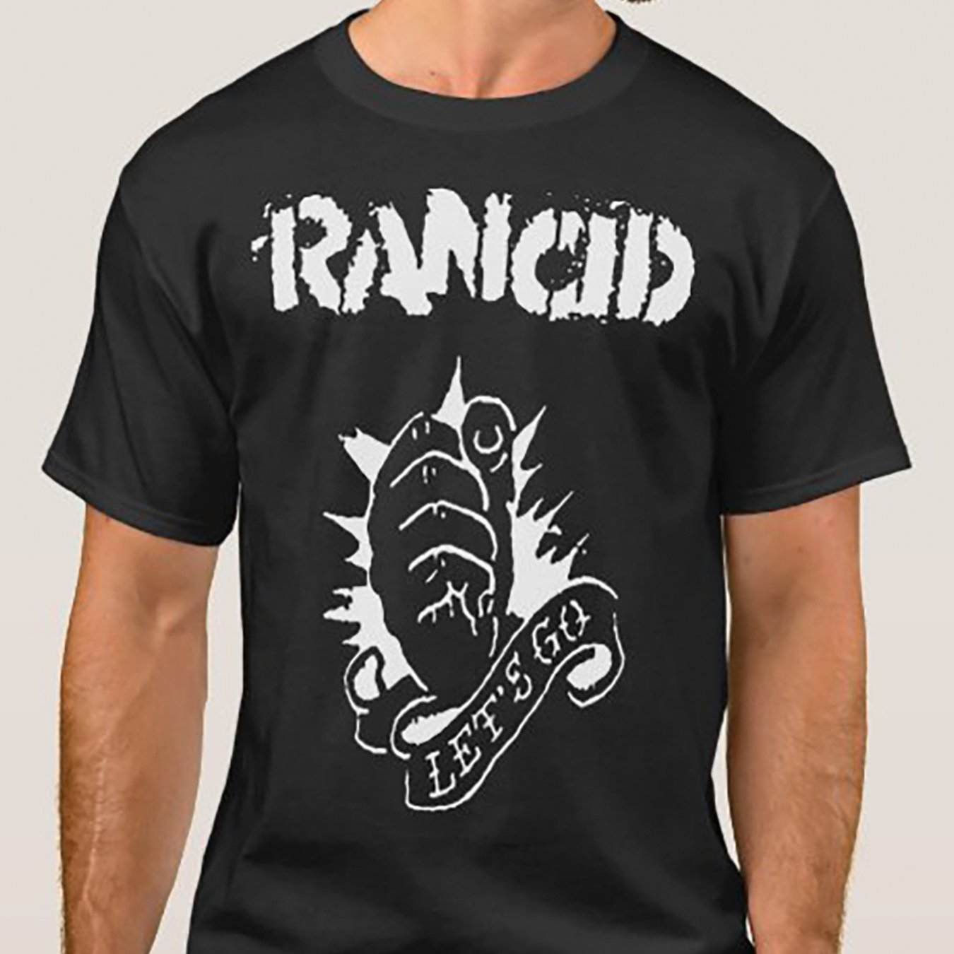 Rancid Logo T-Shirt - Vintage Cotton Short-Sleeve Rock Band Tee for Men - Premium  from Lizard Vigilante - Just $26.99! Shop now at Lizard Vigilante