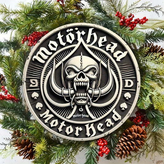 Motörhead Band Logo Aluminum Round Sign – Vintage Heavy-Duty Metal Wall Art for Indoor & Outdoor Decor - Premium sign from Lizard Vigilante - Just $22.88! Shop now at Lizard Vigilante