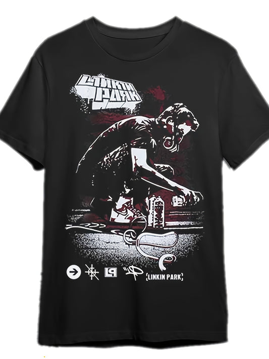 Linkin Park T-shirt 338838 Funny Men's Short Sleeve Graphic T-shirt Collection Black PR - Premium  from Lizard Vigilante - Just $23.99! Shop now at Lizard Vigilante